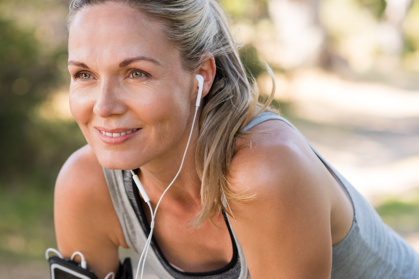 woman on jog to ease back pain