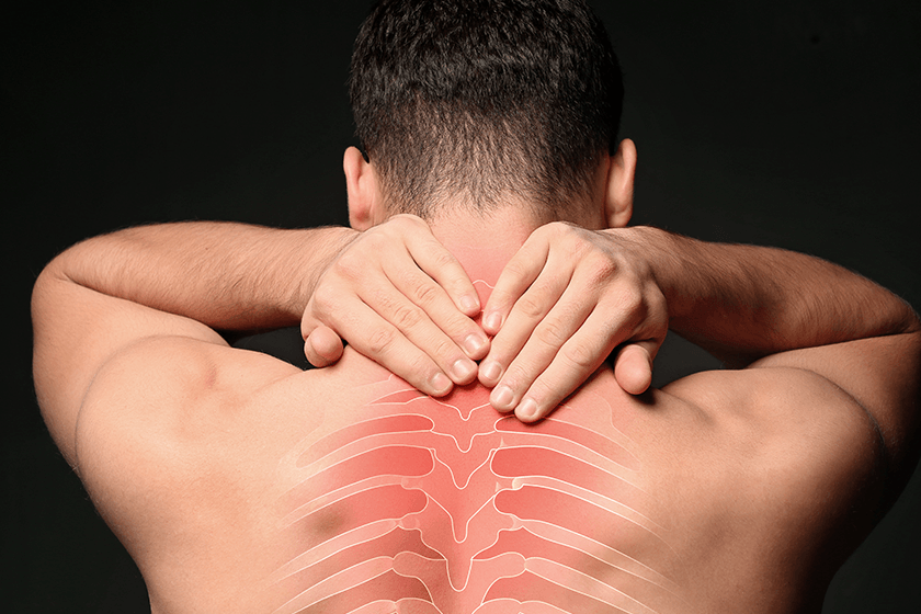 man with facet joint pain