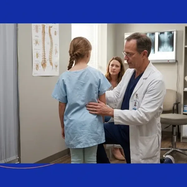 growing child with scoliosis meeting with scoliosis specialist in morristown, NJ for treatment.